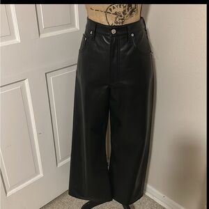 Never worn—tags still attached Citizens of Humanity black leather pants